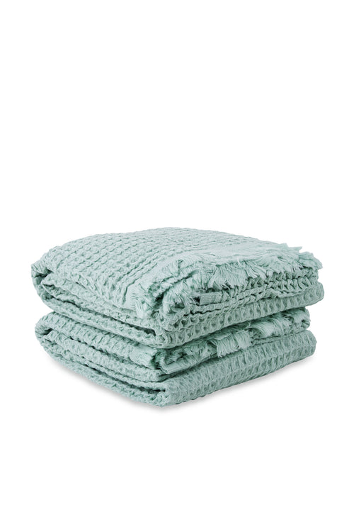 Waffle Mint x 2 Turkish Towel Bundle