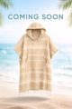Beige Hooded Turkish Towel Poncho