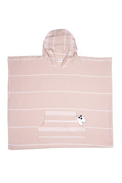 Beige Hooded Turkish Towel Poncho