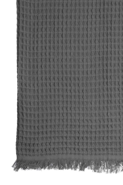 Waffle Charcoal Grey Turkish Towel