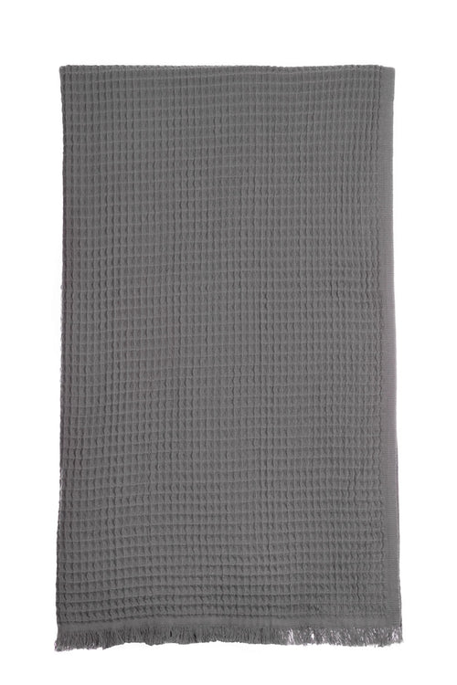 Waffle Charcoal Grey Turkish Towel