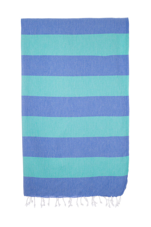 Turkish Towel Co Royal Blue & Sea Green Turkish Beach Towel 