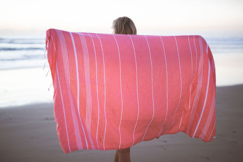 Coral Turkish Towels for the beach